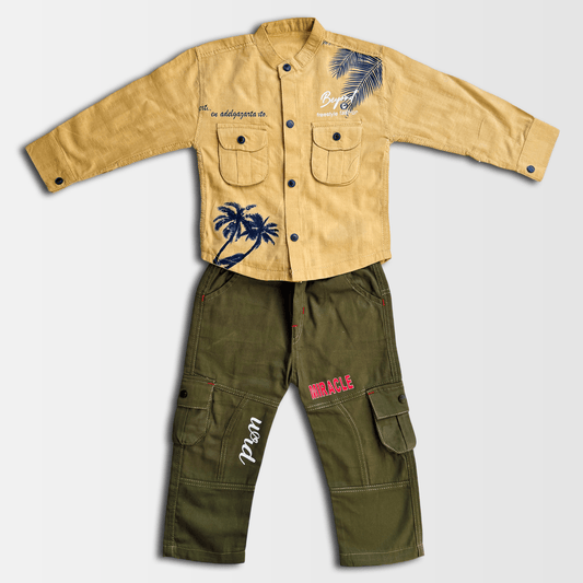 3 Pcs Boy Casual Set with shirt inner & Pants