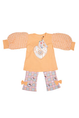 Full Sleeves Shirt Mustard Yellow with Printed Trouser