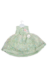 lovely pastel green party dress for a toddler girl with legging & inner