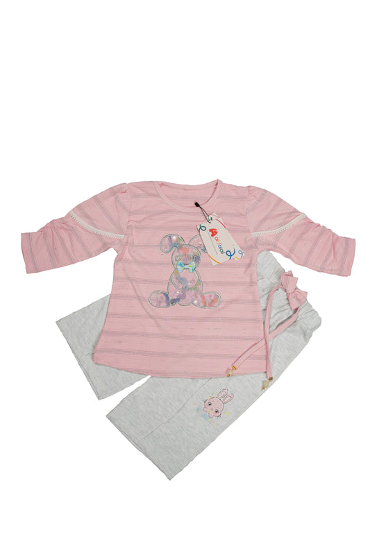 Light Pink casual outfit set for Girls