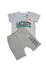 2 Pcs Casual Outfit Round neck Shirt & Shorts