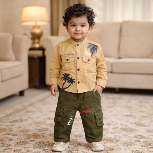 3 Pcs Boy Casual Set with shirt inner & Pants