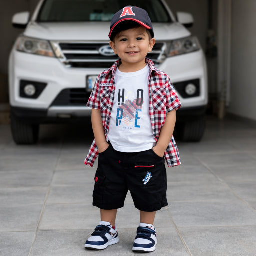 3 Pcs Set Sleeved Shirt with inner & Shorts