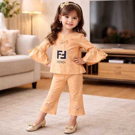 Light Mustard Yellow Shirt with Flared Trouser