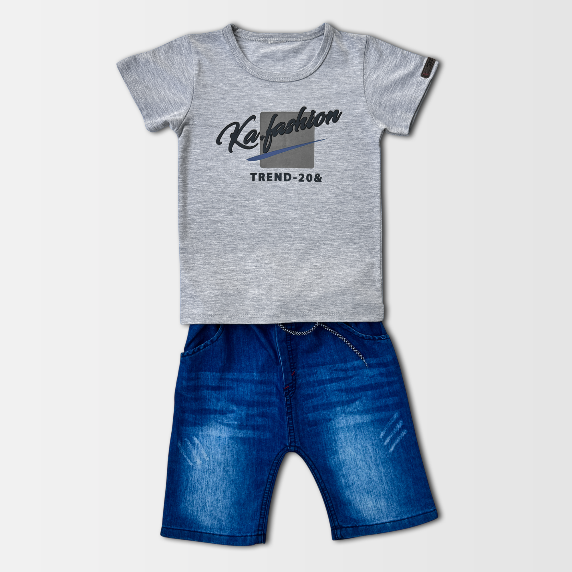 Round neck T Shirt & Denim Jeans Shorts