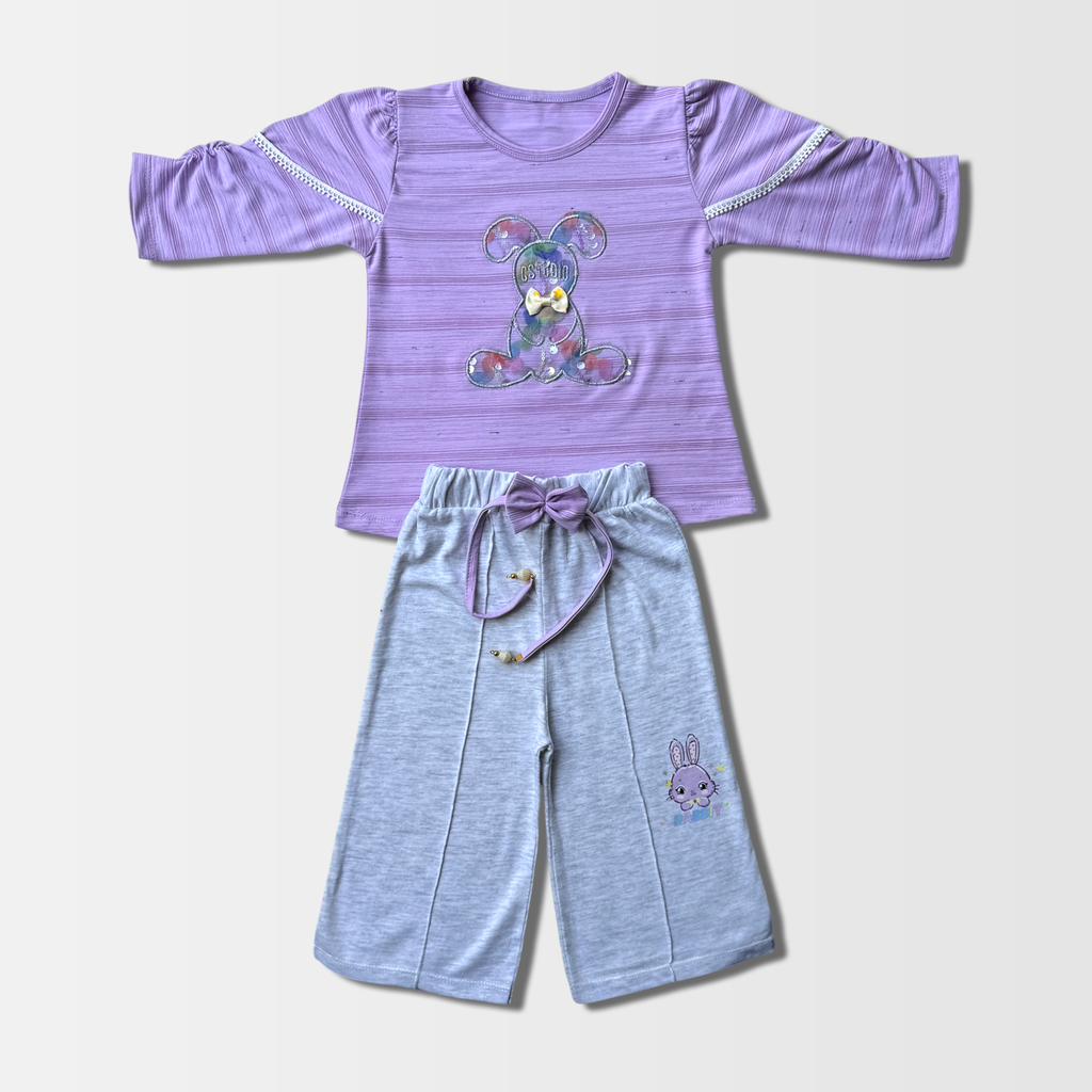 Light Purple casual outfit set for Girls