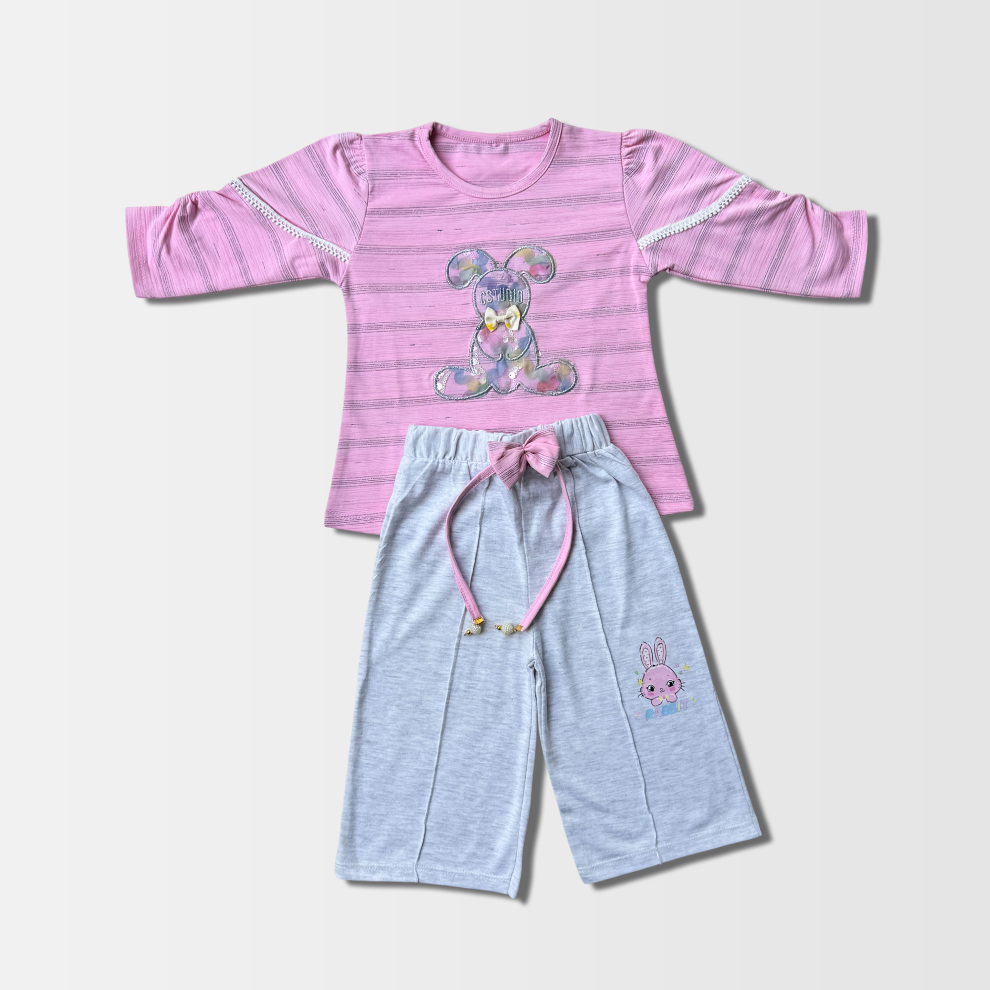 Light Purple casual outfit set for Girls