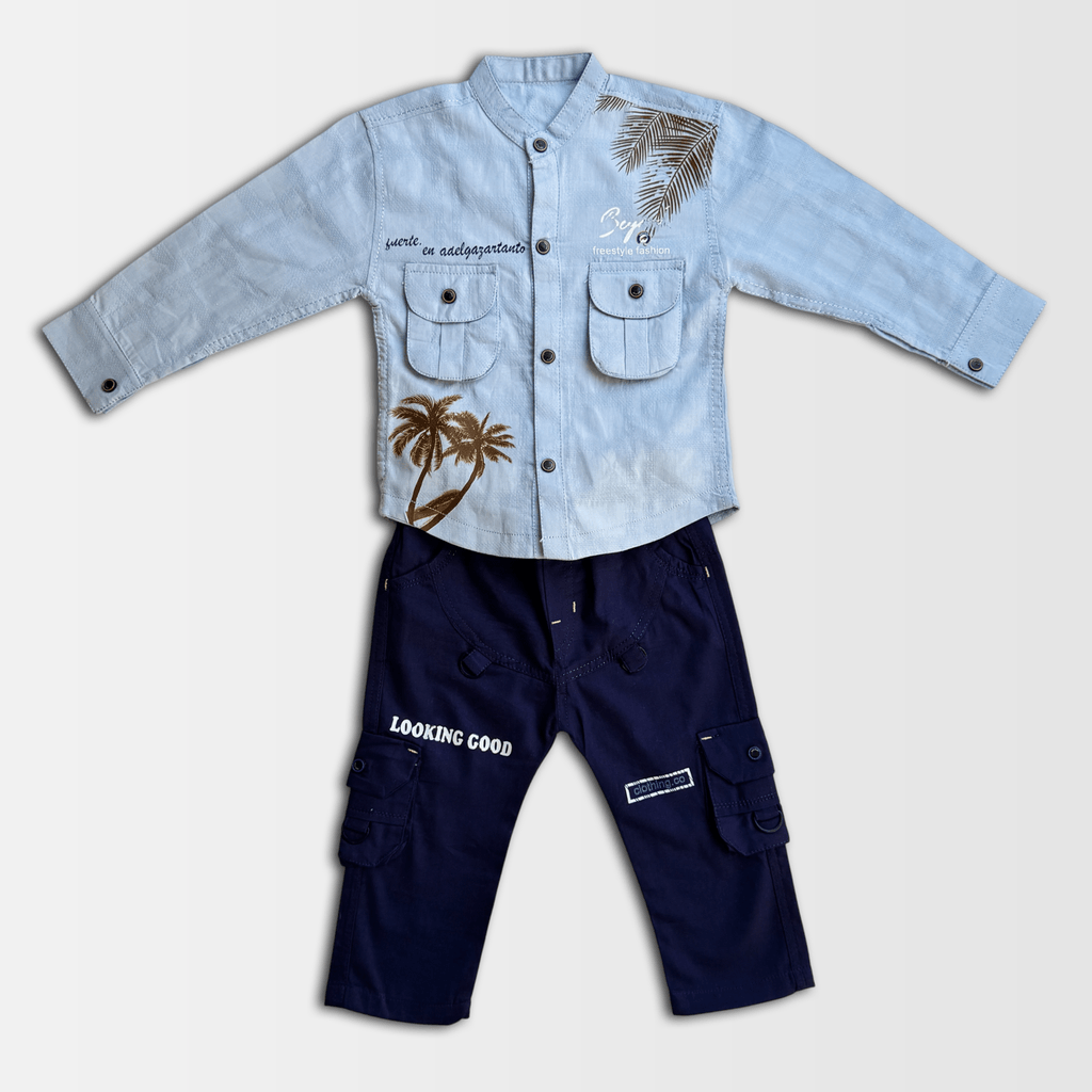 2 Pcs Boy Casual Set with shirt inner & Pants