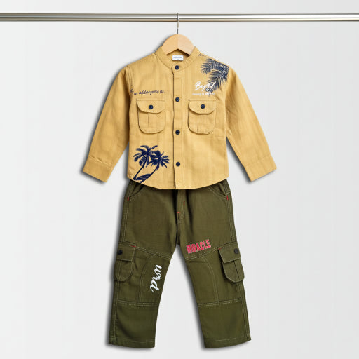3 Pcs Boy Casual Set with shirt inner & Pants