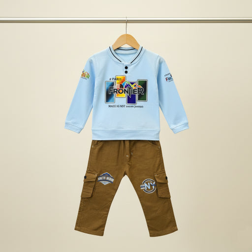 Frontier Print Full Sleeve Shirt & Cargo Pant Set