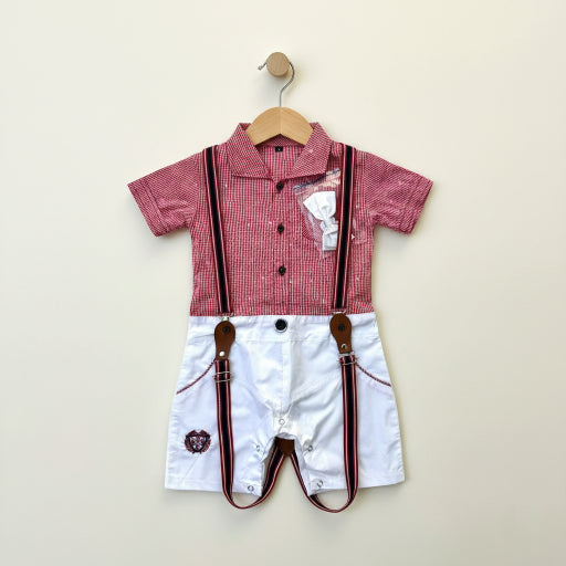 2 Pcs Romper Style short sleeves with suspender