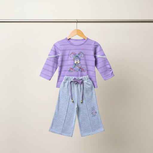 Light Purple casual outfit set for Girls