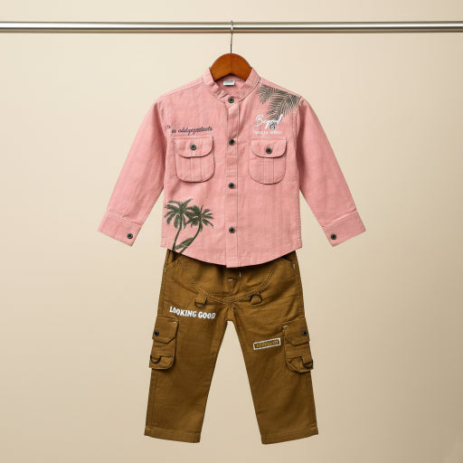 3 Pcs Boy Casual Set with shirt inner & Pants