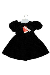Deep Black Party Dress Frock with Black Lagaing