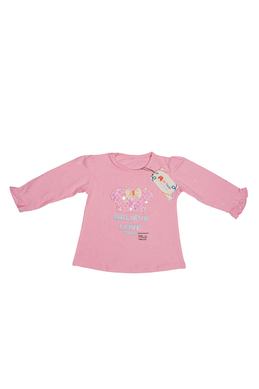 Casual Pink Shirt & Denim Pants Set