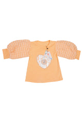 Full Sleeves Shirt Mustard Yellow with Printed Trouser