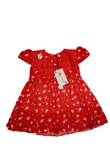 Casual Cotton Frock and legging/ Red Floral print