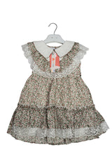 Vintage-Inspired Floral Dress with Leggings