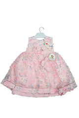 Pink Floral Party Dress for a Baby Girl