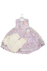 Net Frock with inner full sleeves & Pajama/ Purple