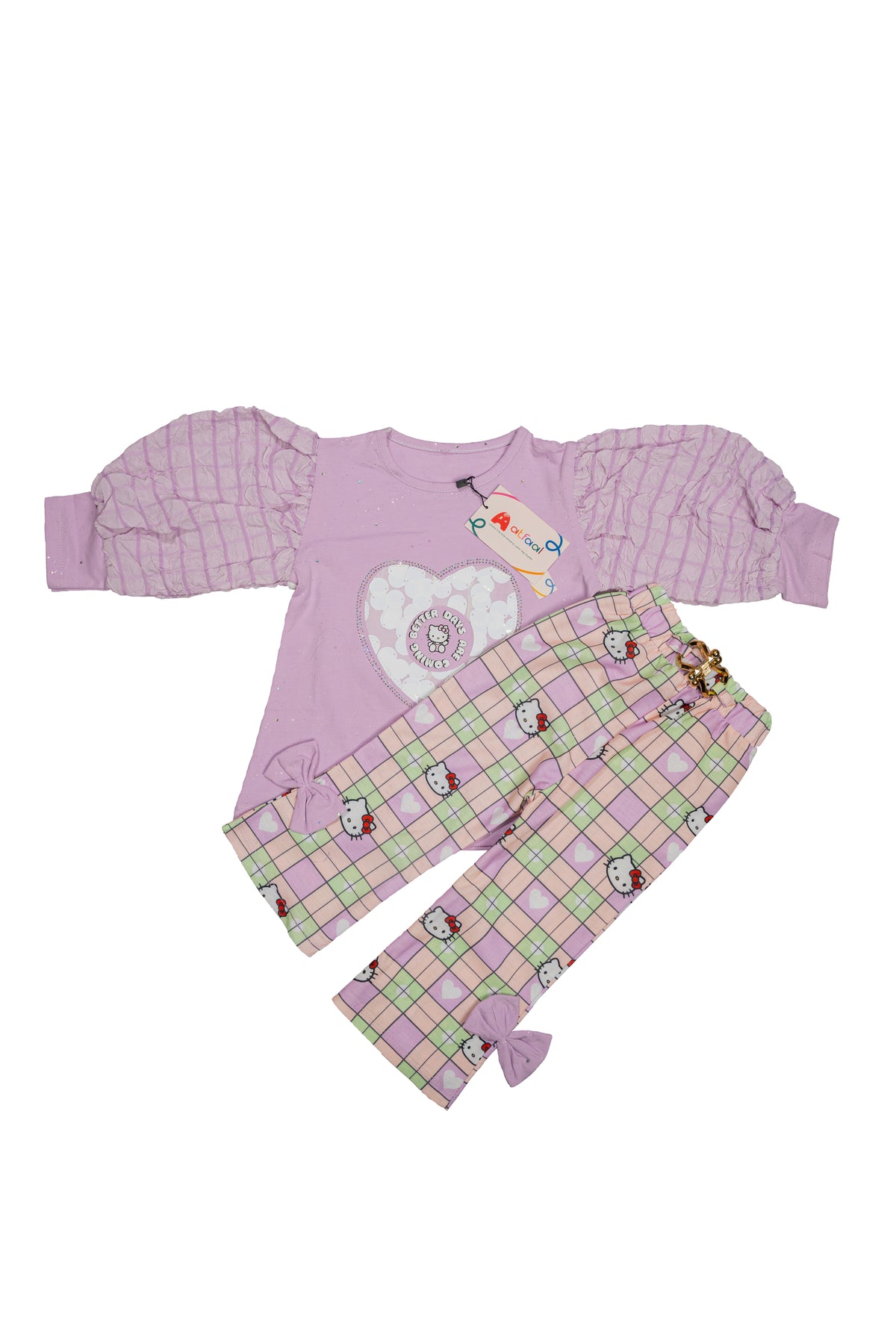 Lavender Purple Shirt with Pastel Plaid Trouser