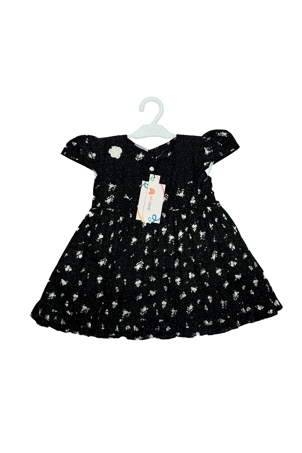 Casual Cotton Frock and legging/ Black Floral print