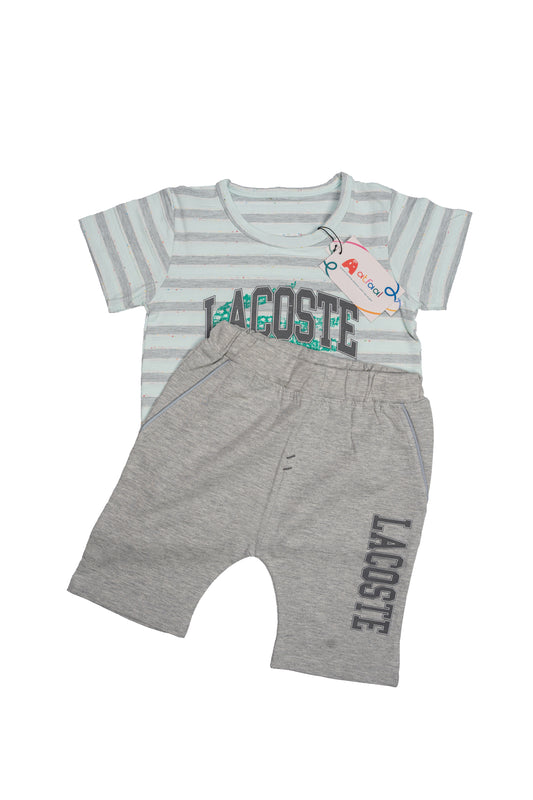 2 Pcs Casual Outfit Round neck Shirt & Shorts