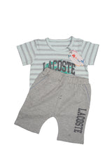 2 Pcs Casual Outfit Round neck Shirt & Shorts